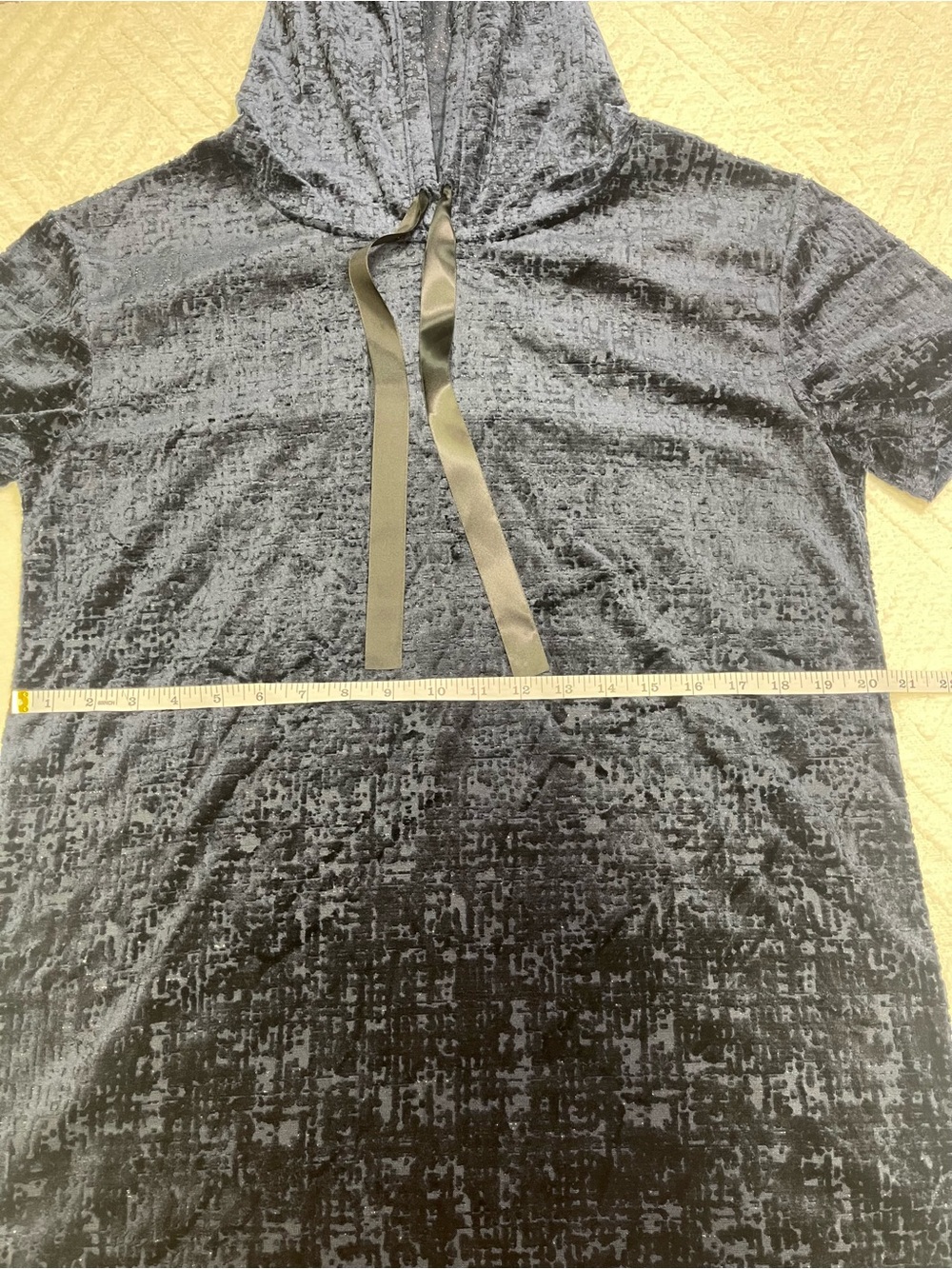 Gypsies & Moondust Navy Velvet T-Shirt Hoodie Size M - Picture 11 of 13